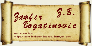 Zamfir Bogatinović vizit kartica